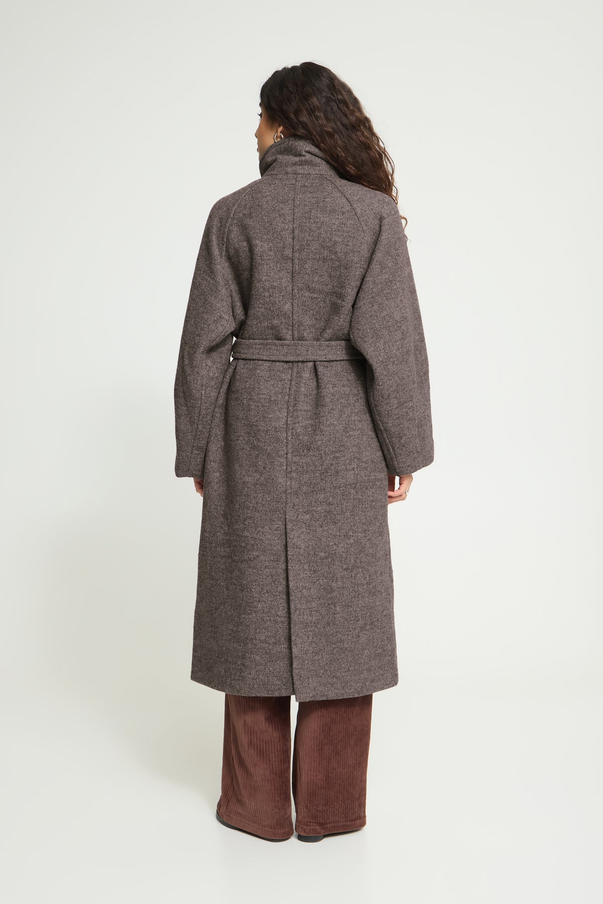 ICHI Ihgaziva Coat-Chocolate Brown Melange