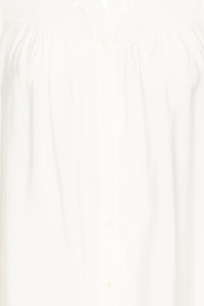 ICHI IHXLUELLA Short Sleeve Blouse - Cloud Dancer