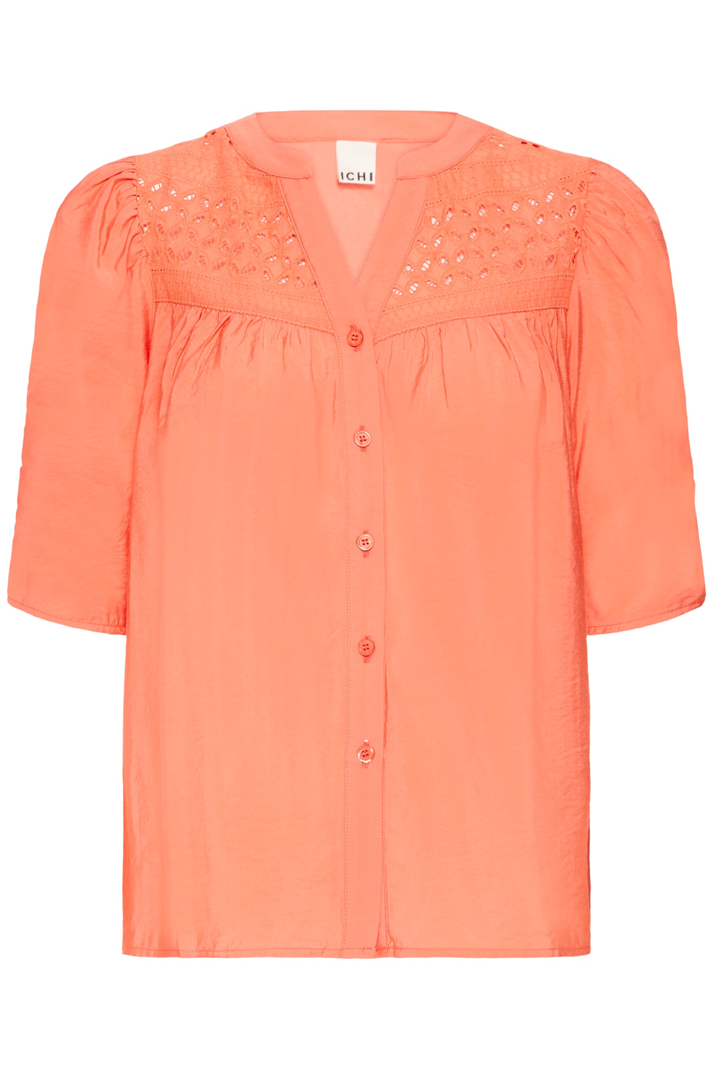 ICHI IHXLUELLA Short Sleeve Blouse - Terra Cotta