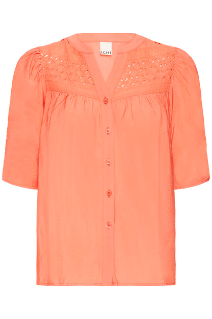 ICHI IHXLUELLA Short Sleeve Blouse - Terra Cotta