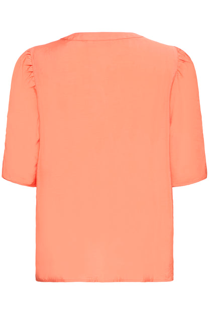 ICHI IHXLUELLA Short Sleeve Blouse - Terra Cotta
