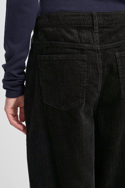 ICHI Barrel Leg Cords - Black