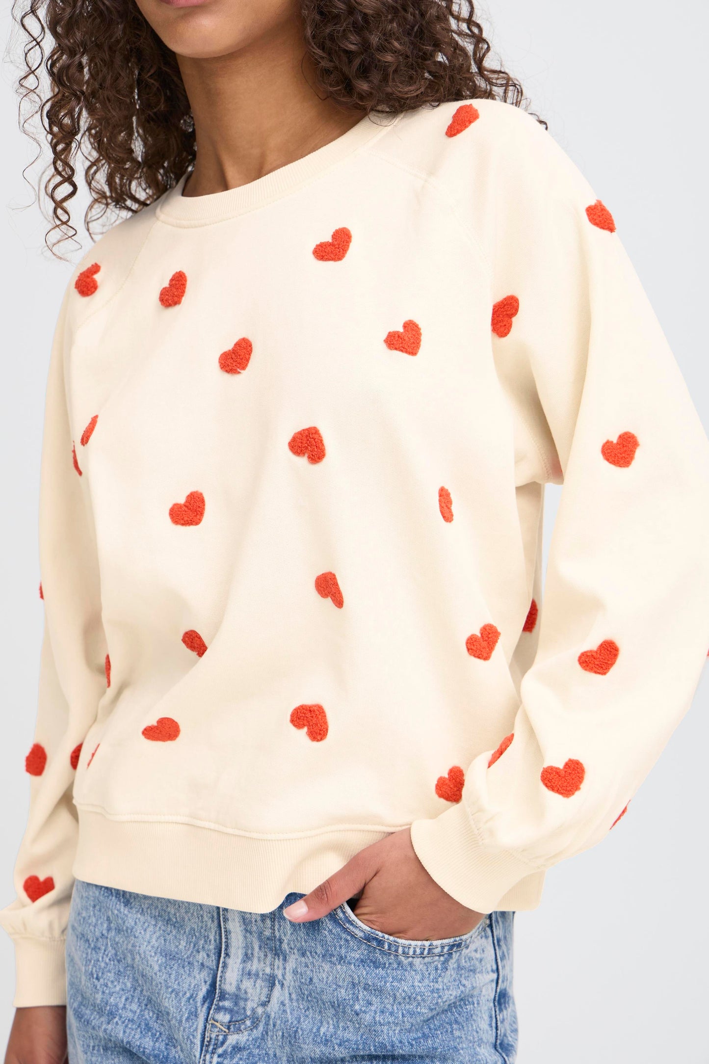 ICHI IHkasura Heart Sweatshirt - Tangerine