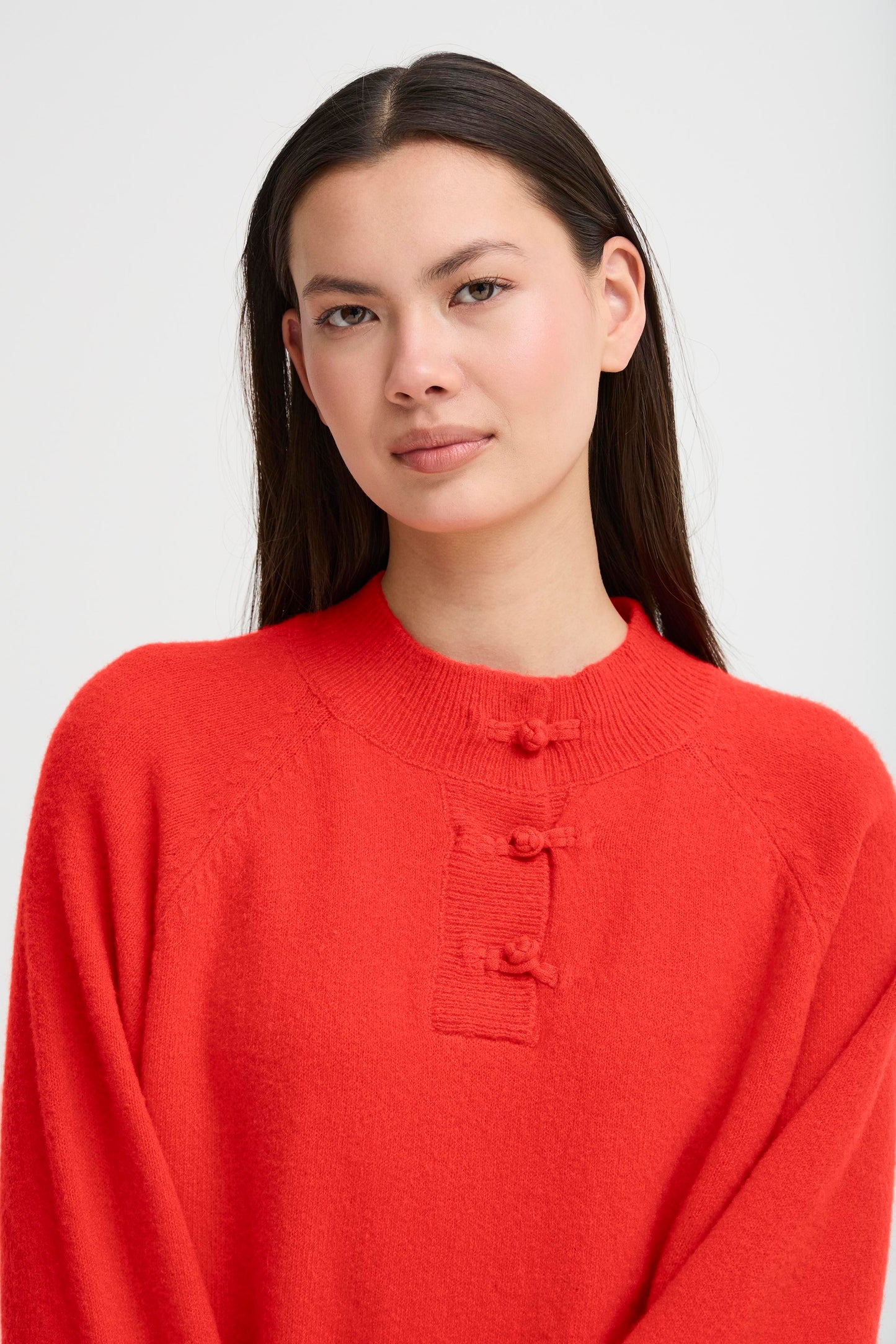 ICHI Knit Jumper - Fiery Red