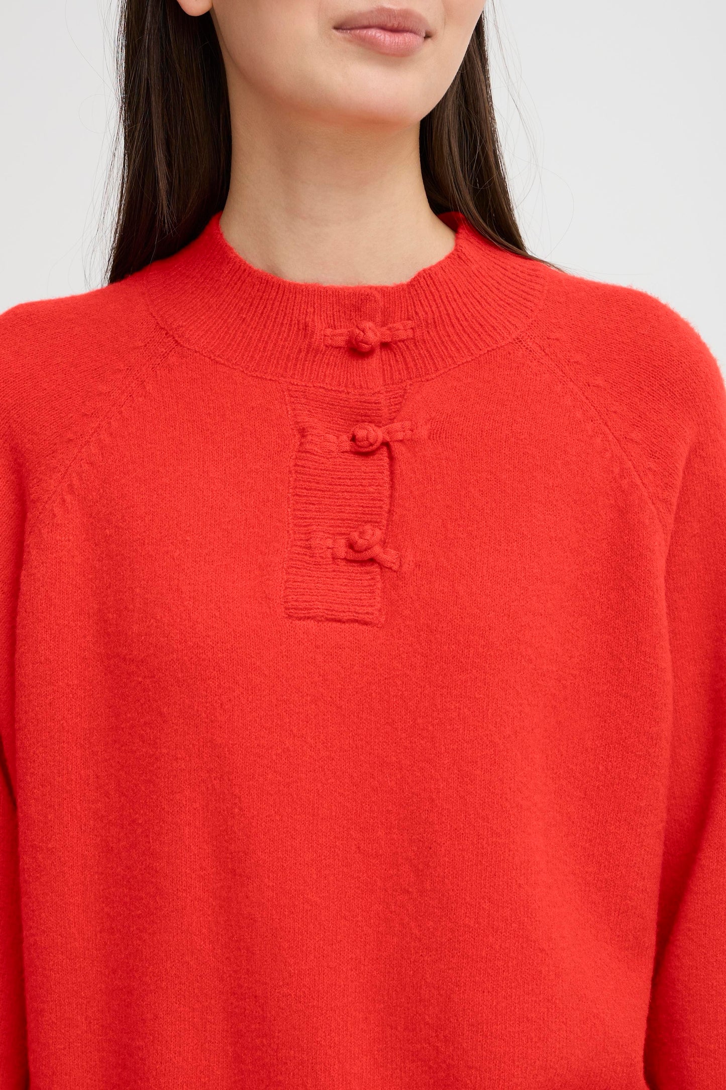 ICHI Knit Jumper - Fiery Red