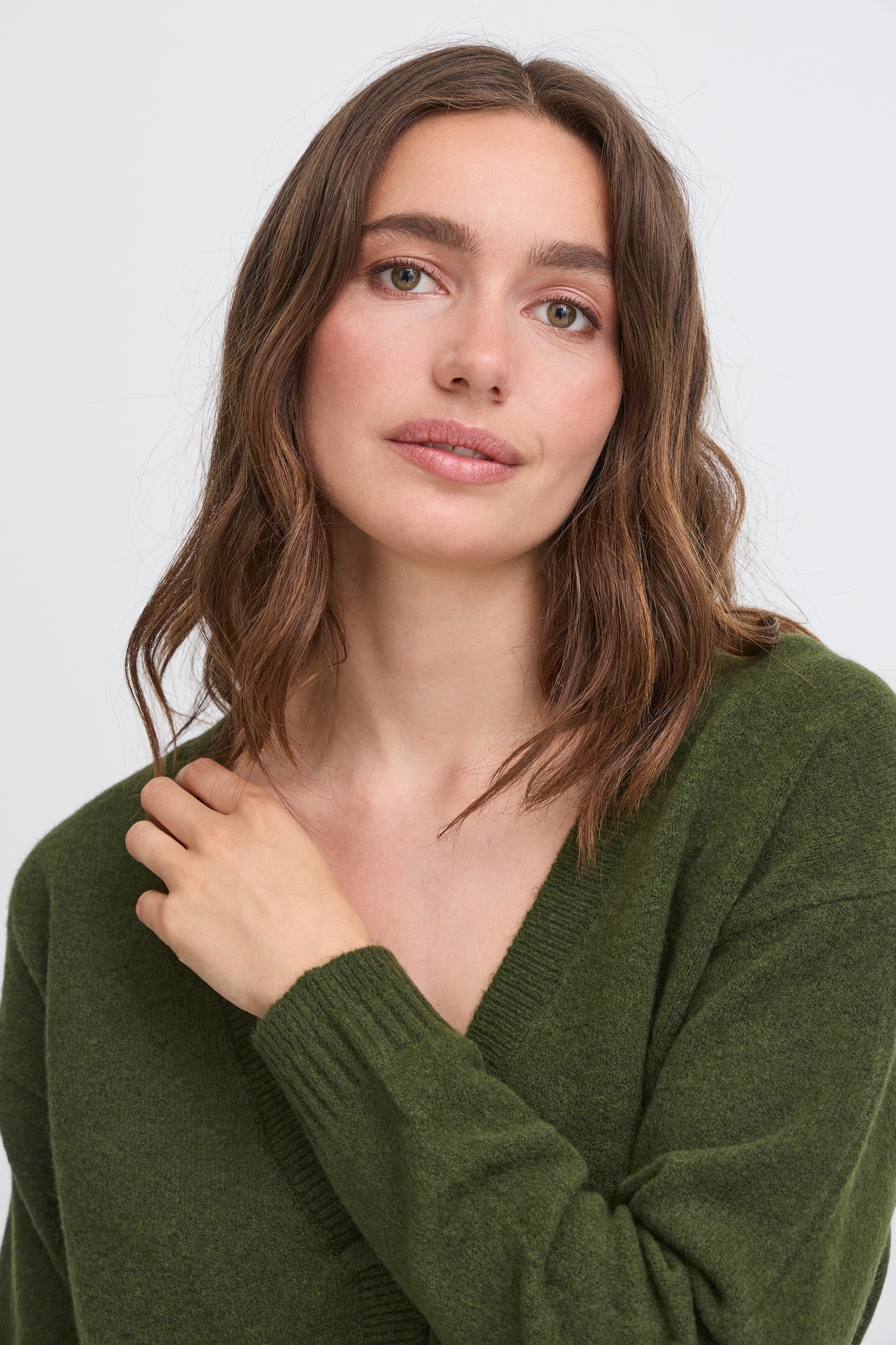 ICHI Dasila Knit Cardigan - Green