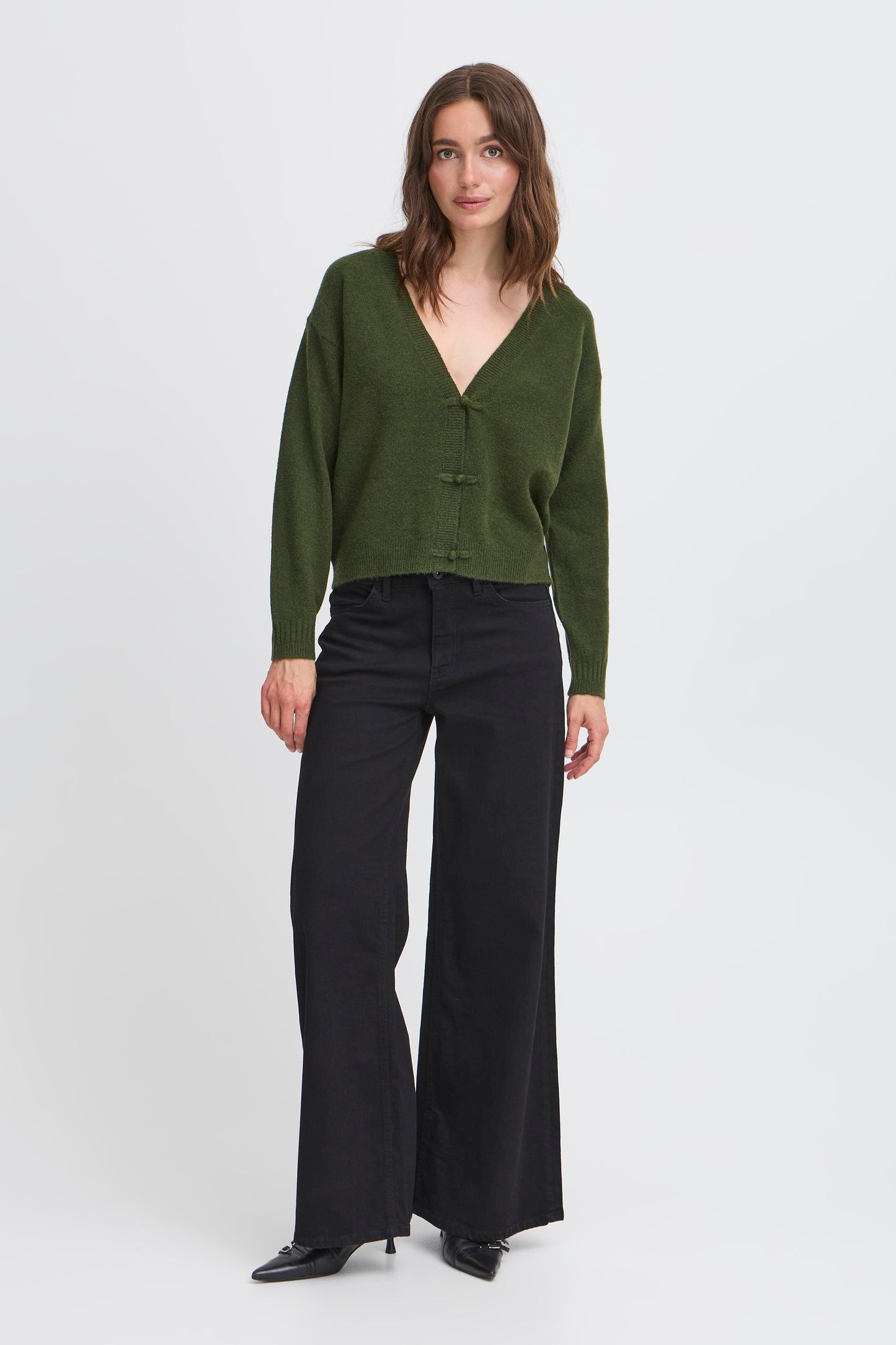 ICHI Dasila Knit Cardigan - Green