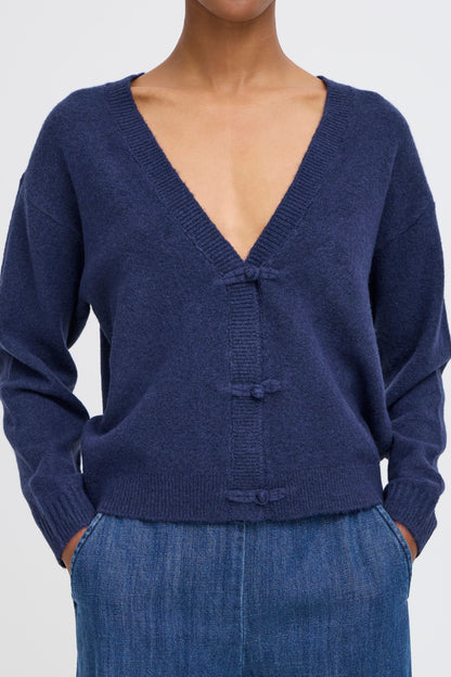 ICHI Dasila Knit Cardigan - Marine