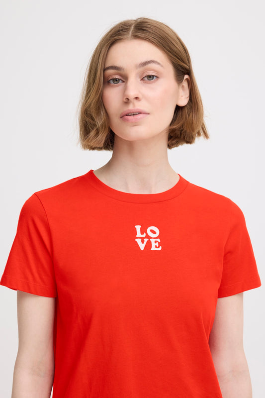 ICHI Ihcamino Tee - Fiery Red