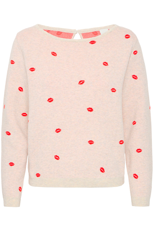 ICHI IHbrielle Kiss Knit Jumper - Oatmeal
