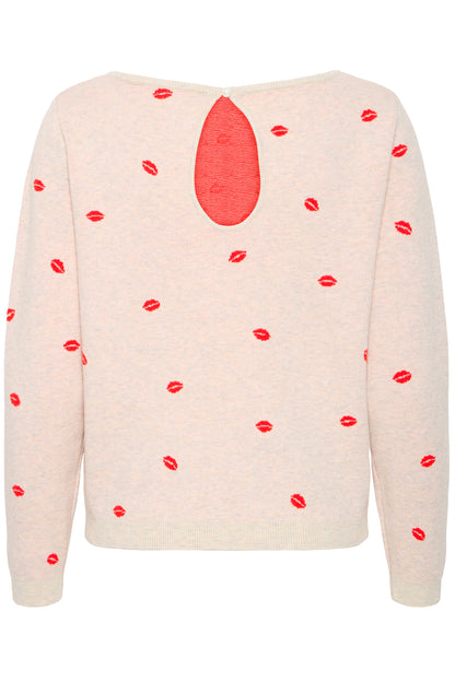 ICHI IHbrielle Kiss Knit Jumper - Oatmeal