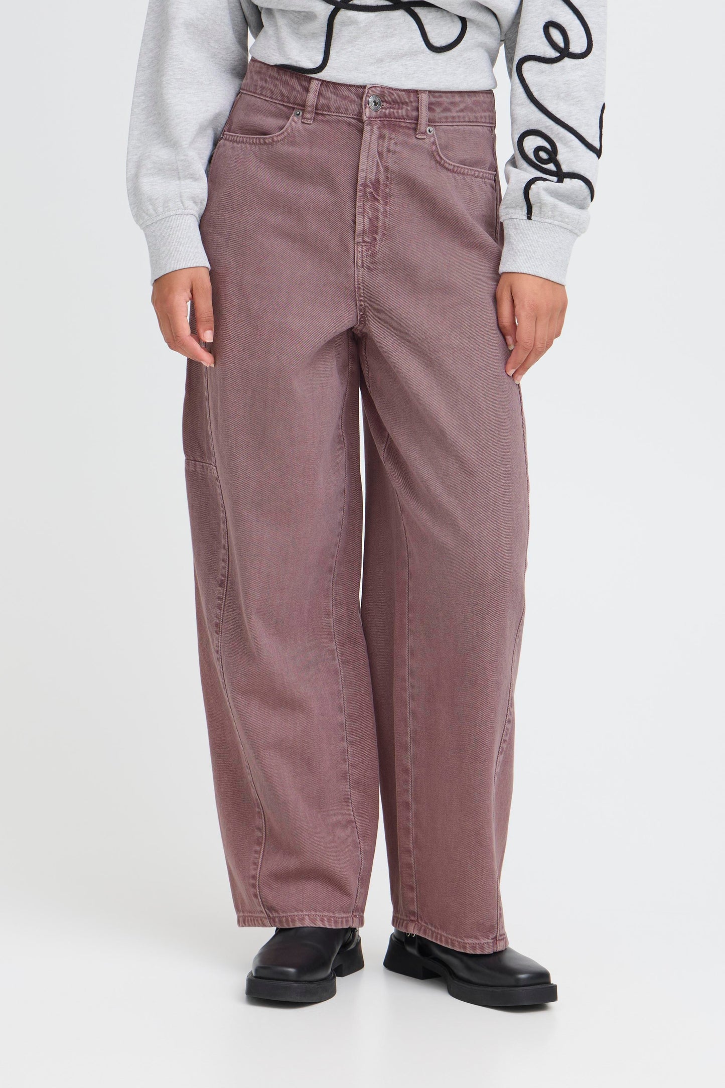 ICHI IHMIJALLA Barrel Leg Jean -  Mauve