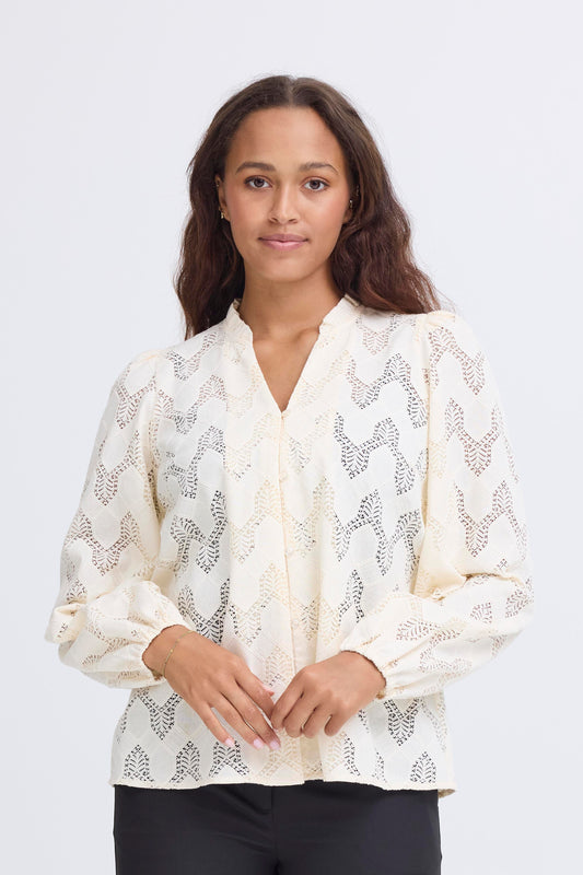 ICHI Junela Lace Blouse - Birch