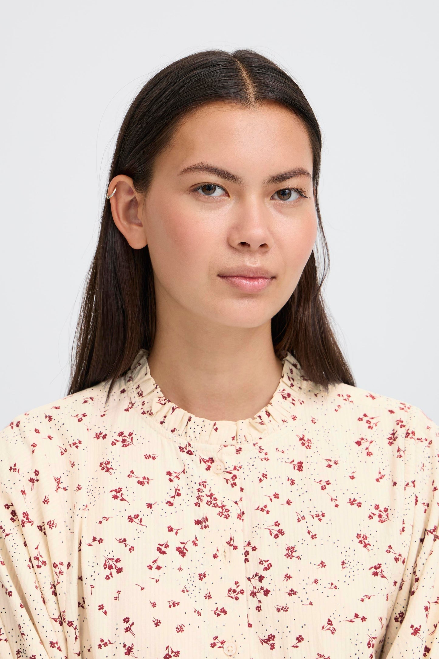 ICHI lanora Printed Blouse - Red