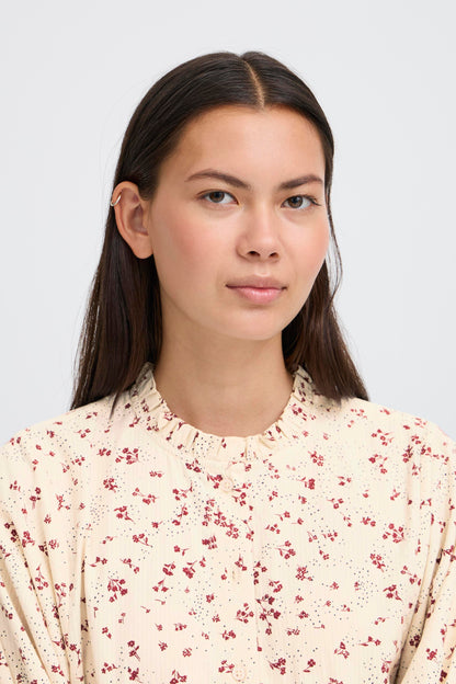 ICHI lanora Printed Blouse - Red