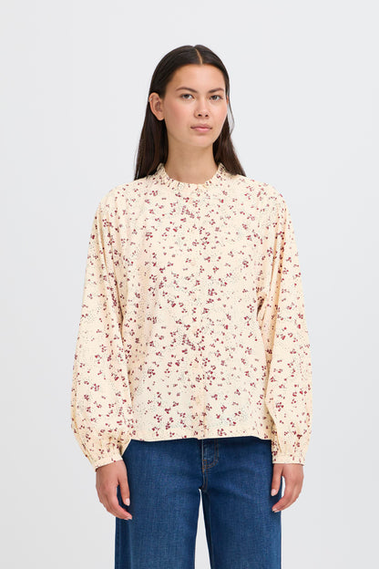 ICHI lanora Printed Blouse - Red