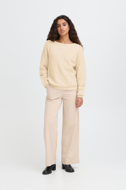 ICHI Asdis Jumper - Oatmeal Melange