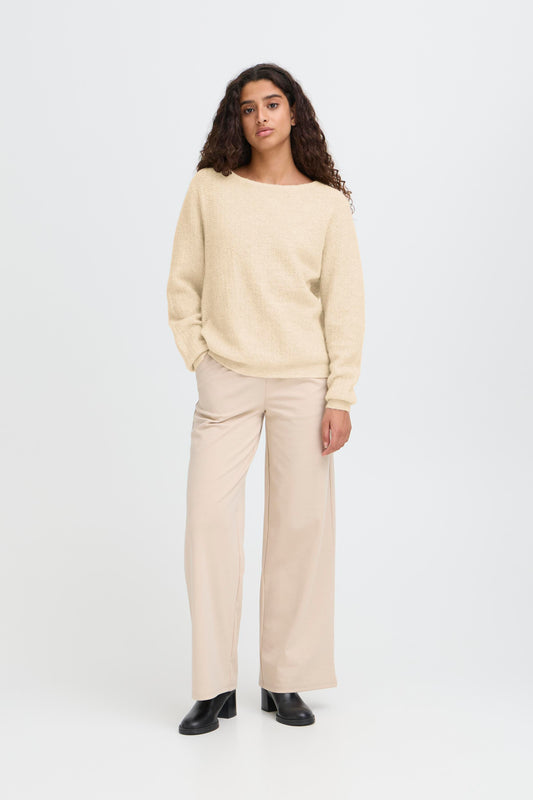 ICHI Asdis Jumper - Oatmeal Melange