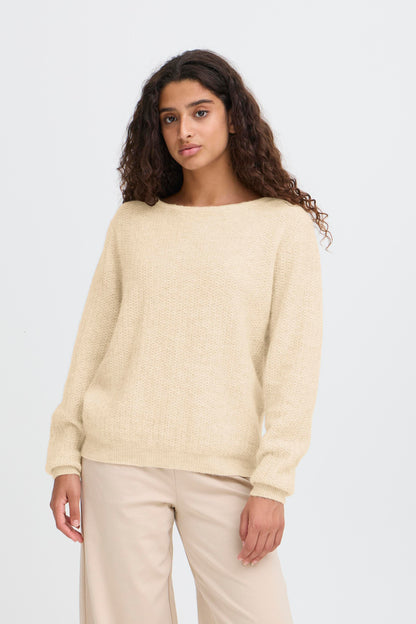 ICHI Asdis Jumper - Oatmeal Melange