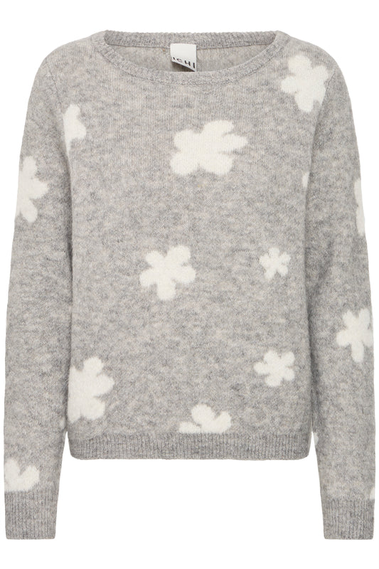 ICHI IHkamara Flower Knit - Grey