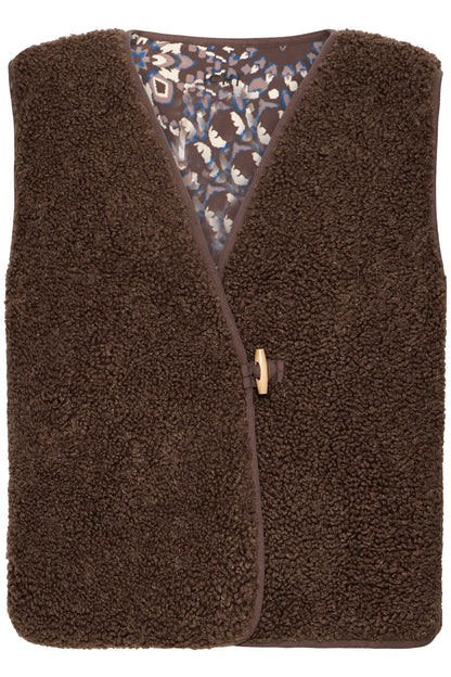 ICHI Gozima Waistcoat - Coffee Bean