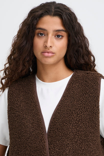ICHI Gozima Waistcoat - Coffee Bean