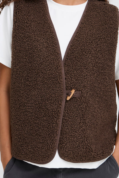 ICHI Gozima Waistcoat - Coffee Bean