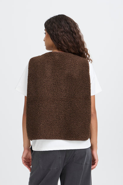 ICHI Gozima Waistcoat - Coffee Bean