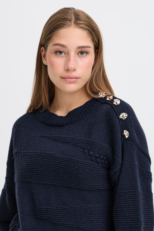 ICHI Ihastra Knit Jumper - Navy