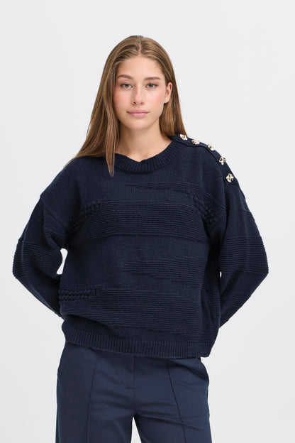 ICHI Ihastra Knit Jumper - Navy