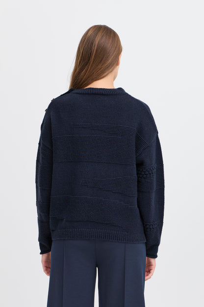 ICHI Ihastra Knit Jumper - Navy
