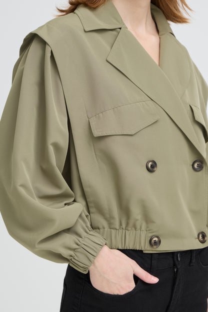 ICHI IHGezavo Cropped Jacket - Khaki