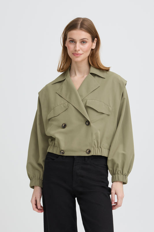 ICHI IHGezavo Cropped Jacket - Khaki