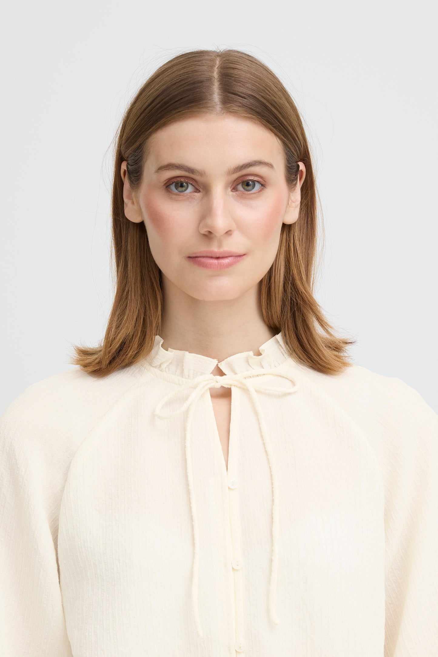 ICHI IHeris Tie Detail Blouse - Off White