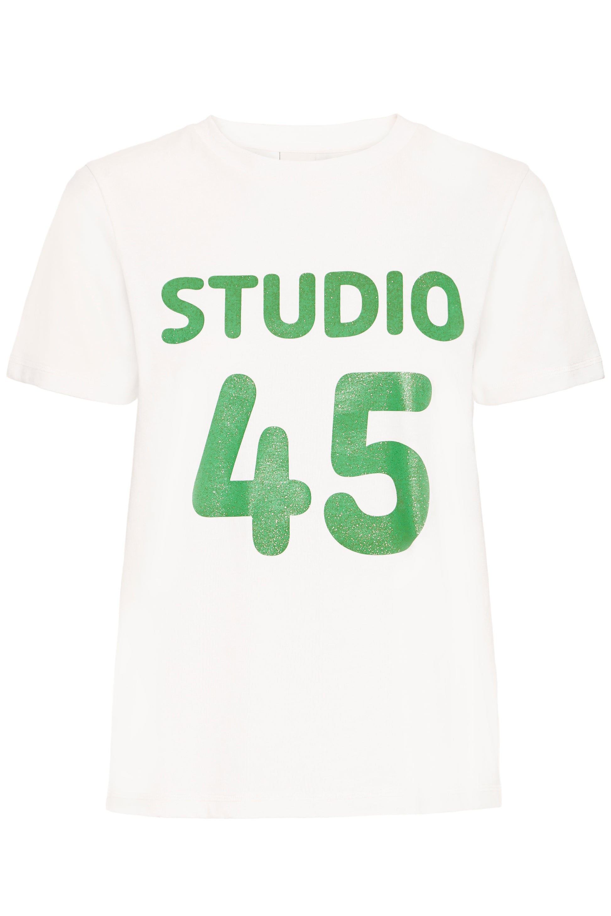 White Tee with 'Studio 45' Print 