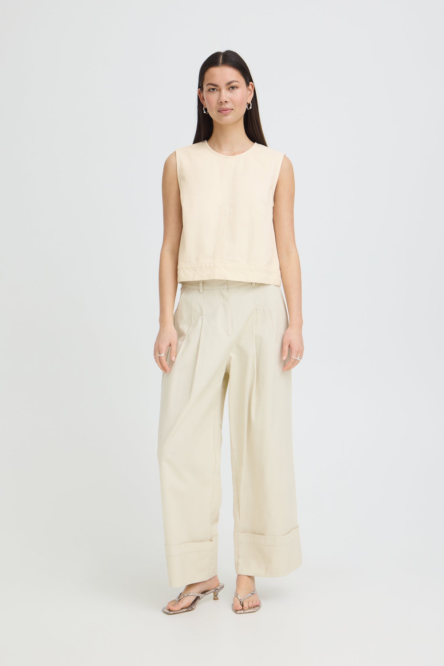 ICHI IHolia Cropped Denim Top