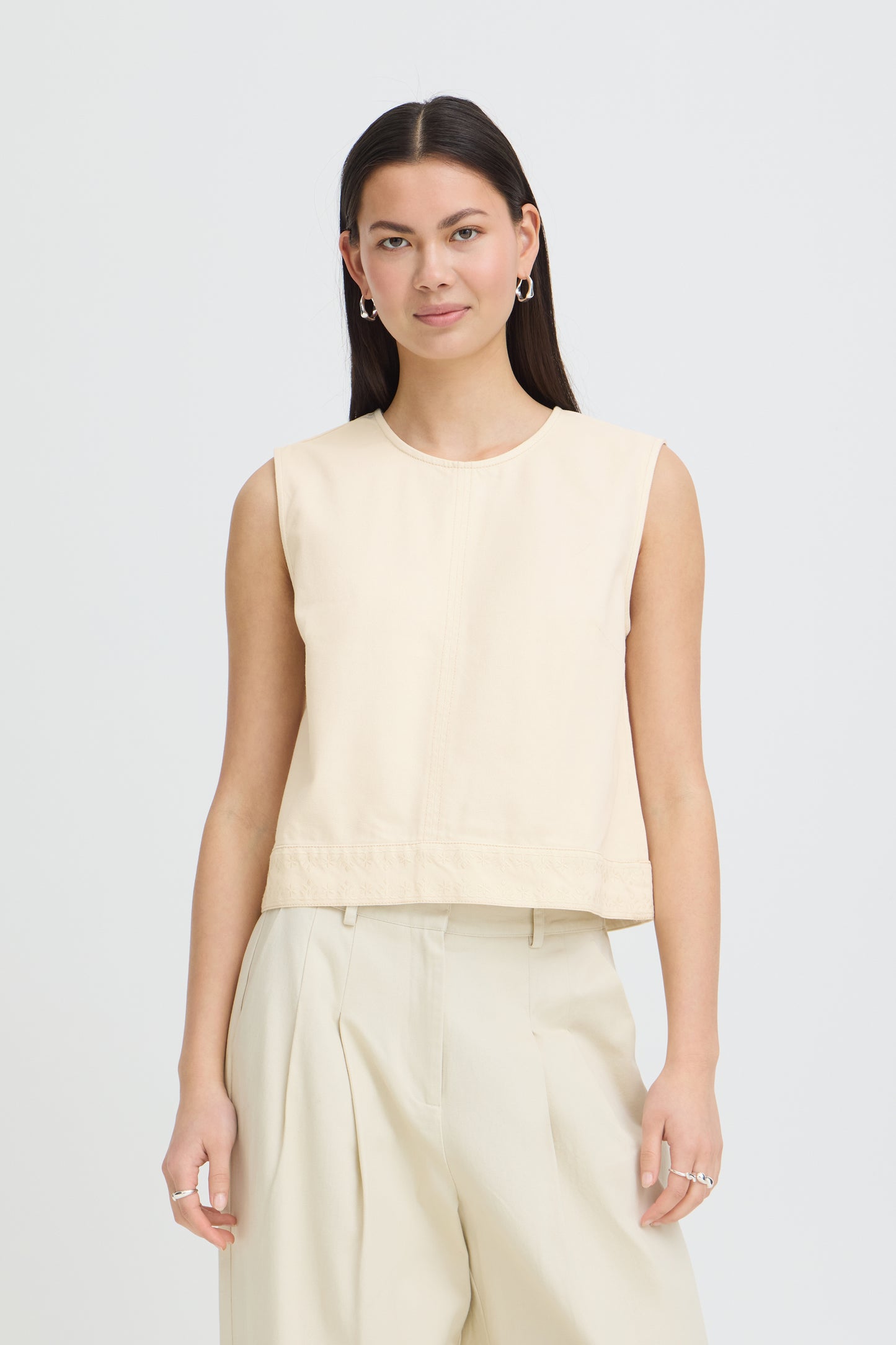 ICHI IHolia Cropped Denim Top