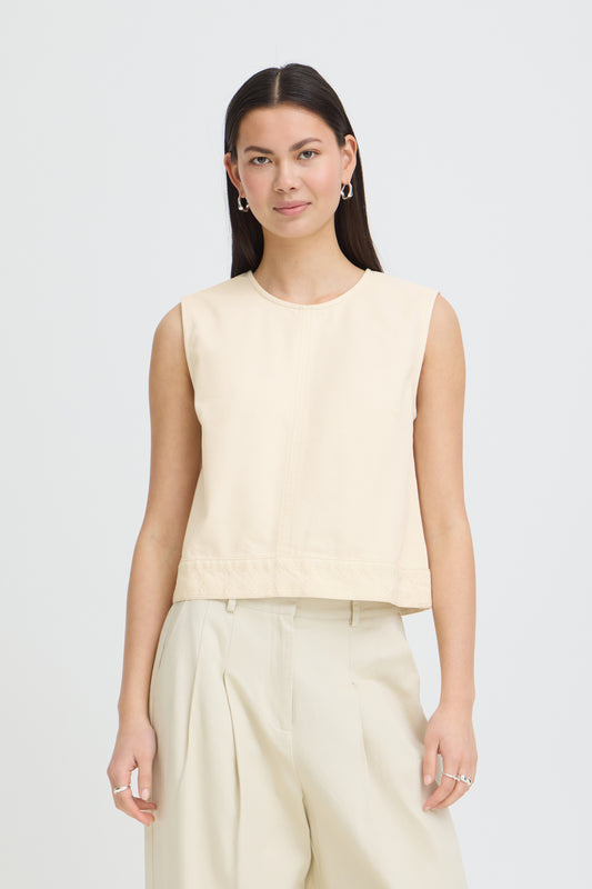 ICHI IHolia Cropped Denim Top