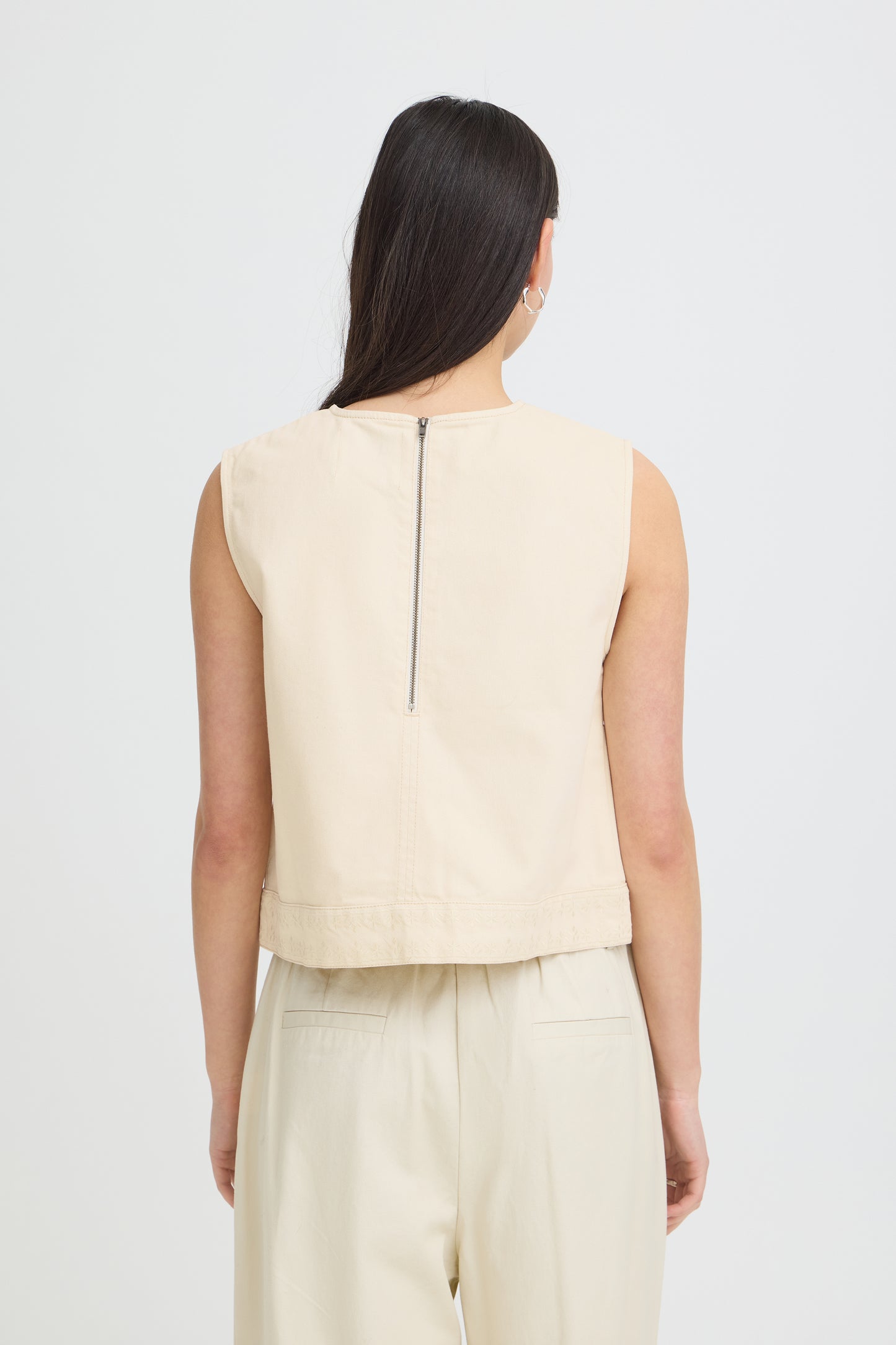 ICHI IHolia Cropped Denim Top
