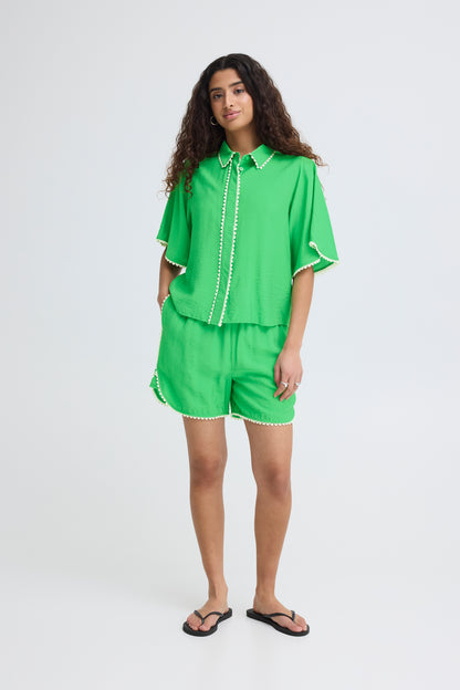 ICHI IHleni Short Sleeve Shirt - Green
