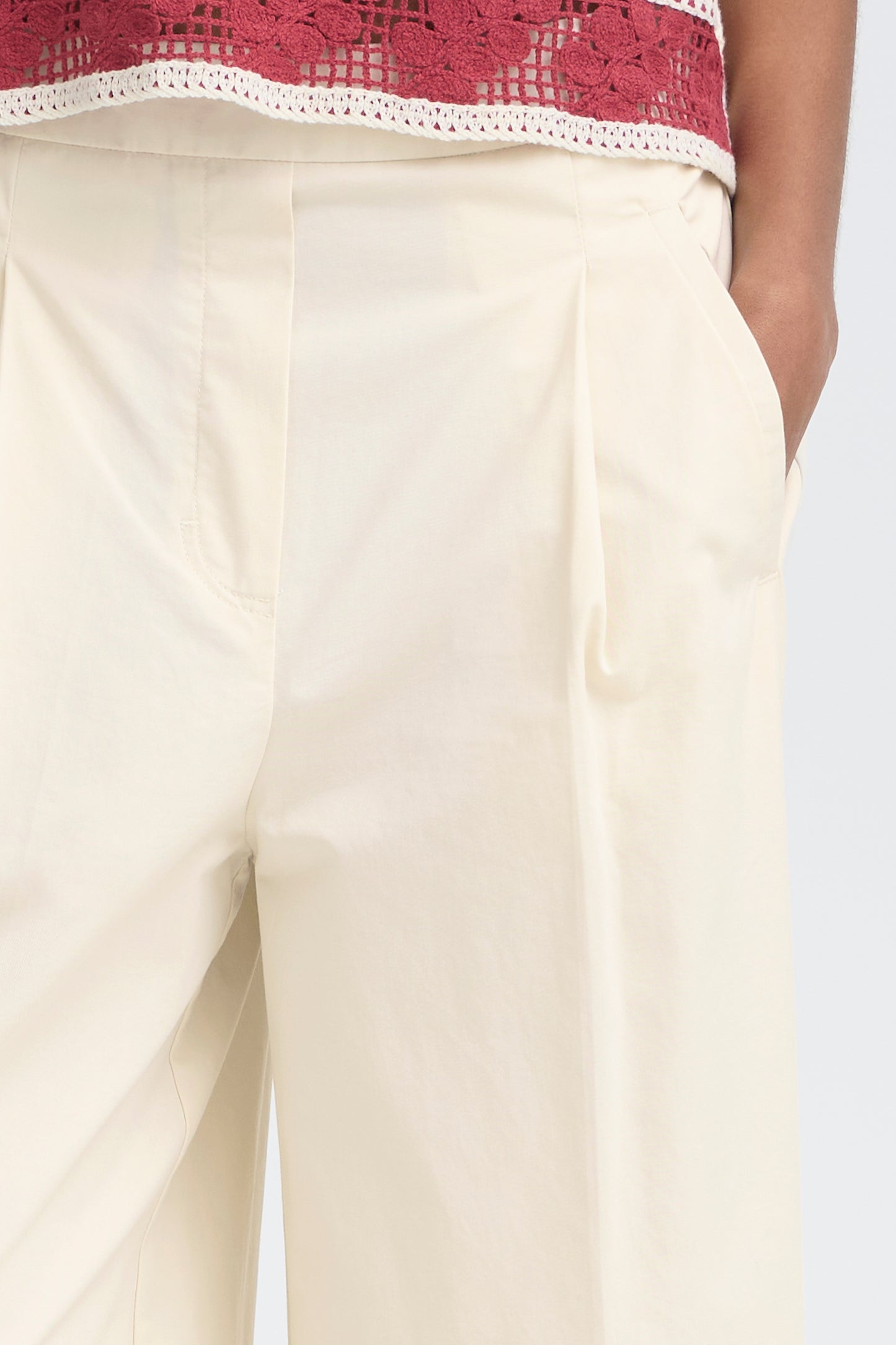 ICHI IHfuni Wide Leg Trousers - Cream