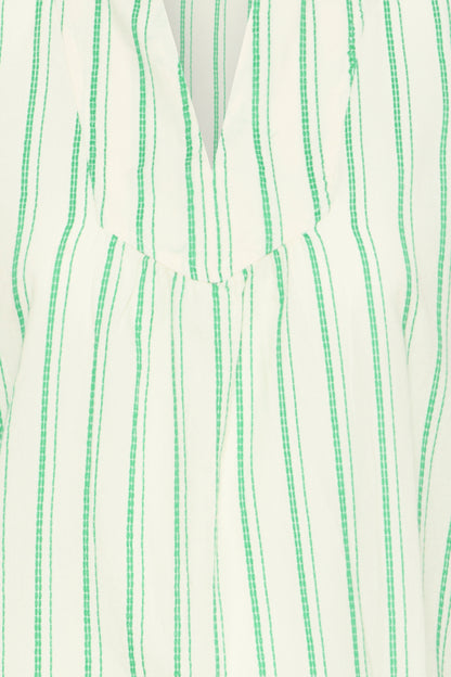 ICHI IHjovil Short Sleeve Top - Green Stripe