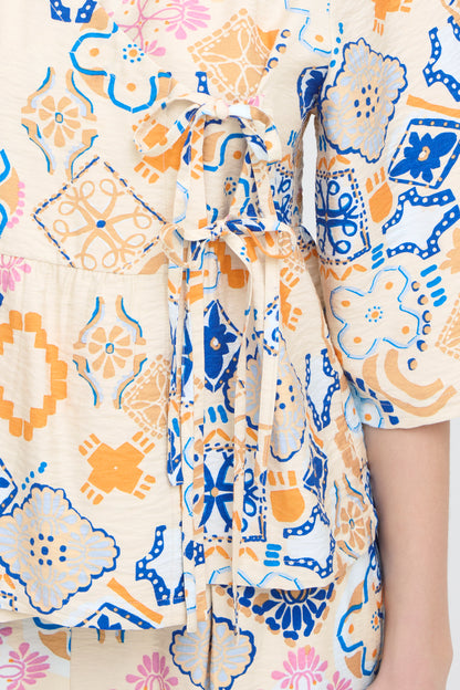 ICHI IHlancie Wrap Blouse - Tile