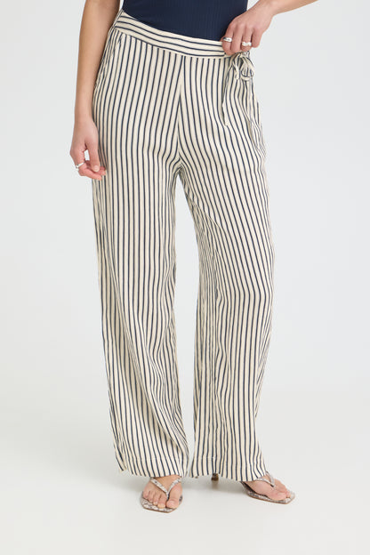 ICHI IHmarrakech Tie Trousers - Stripe