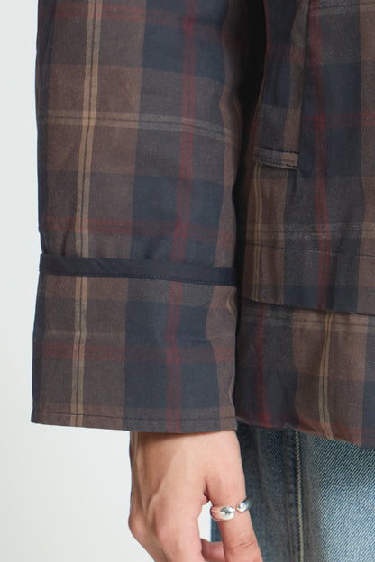 ICHI IHcronto Check Jacket - Dark Navy