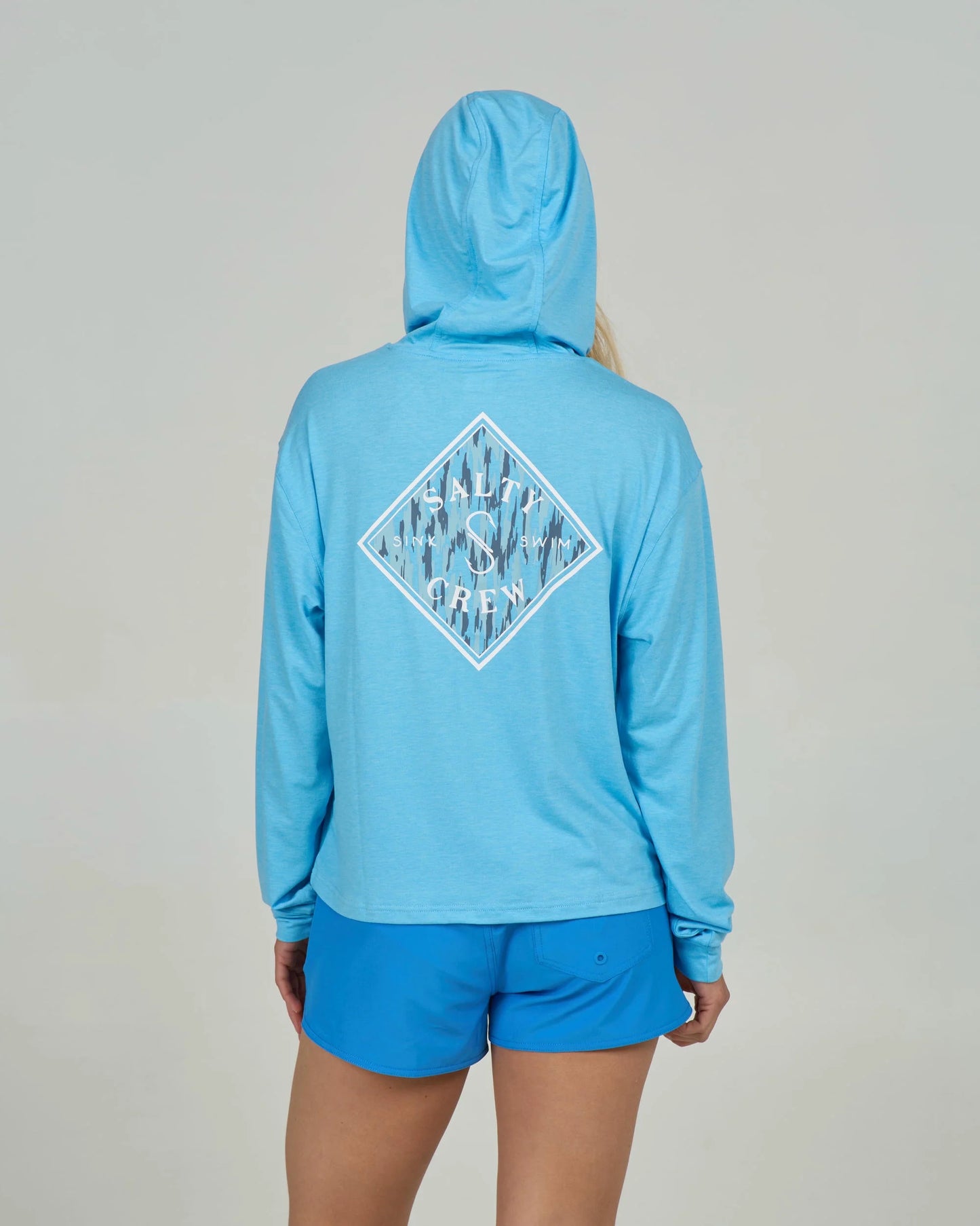 Saltly Crew Tippet Fill Tech Hoodie  - Pool