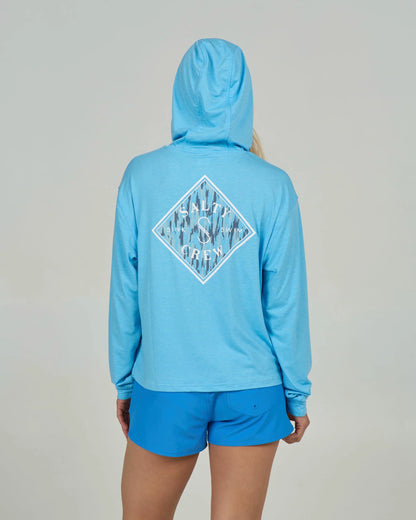 Saltly Crew Tippet Fill Tech Hoodie  - Pool