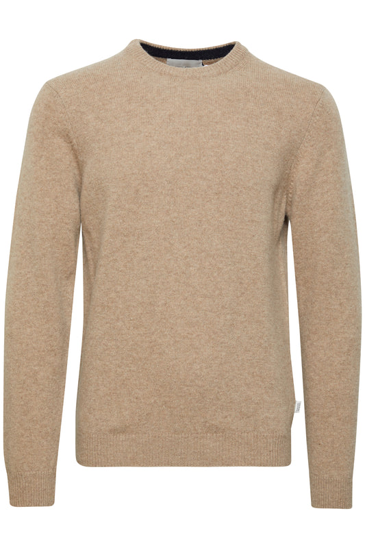 Casual Friday Karl Lambswool Blend Jumper - Taupe