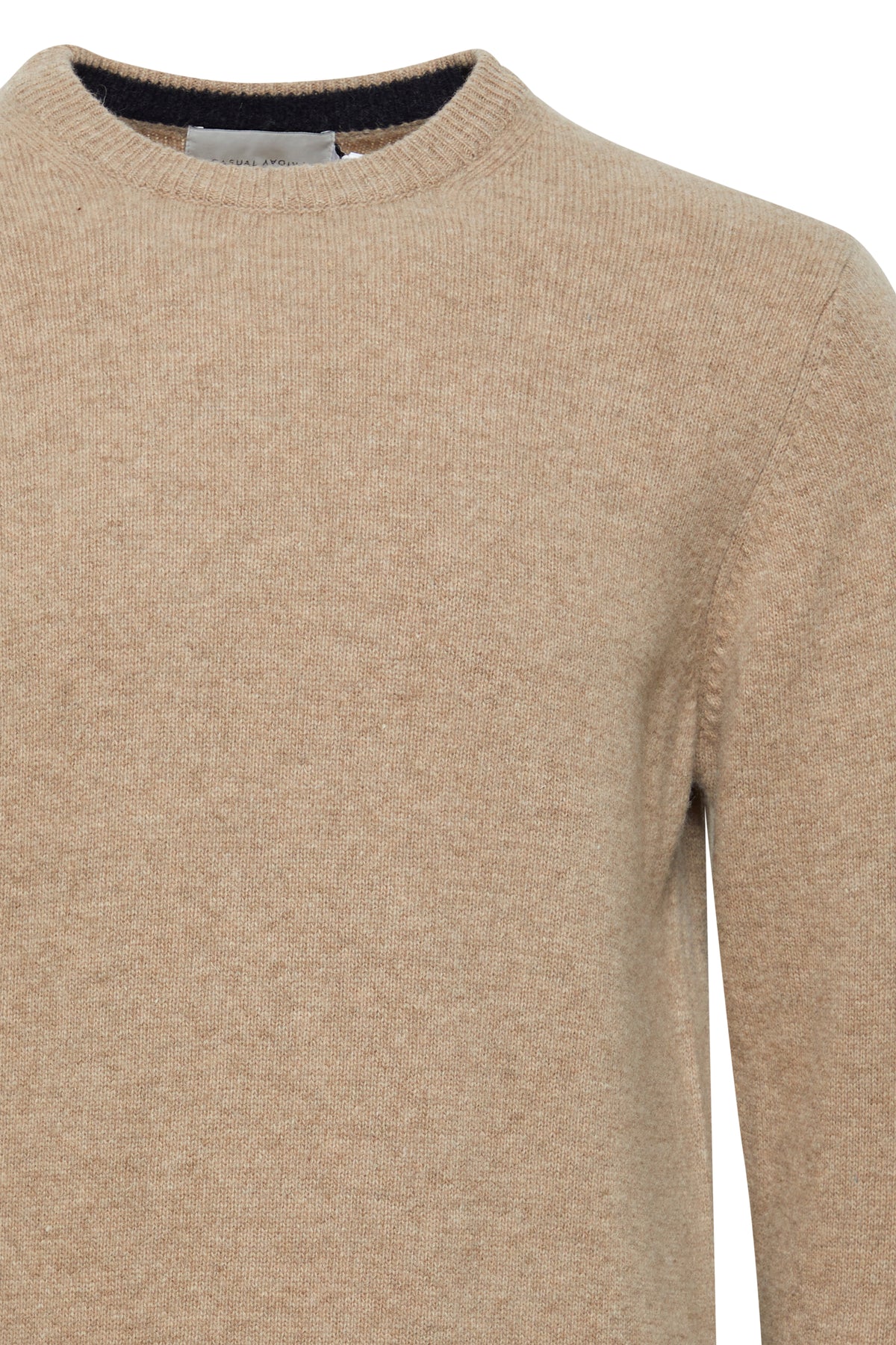 Casual Friday Karl Lambswool Blend Jumper - Taupe