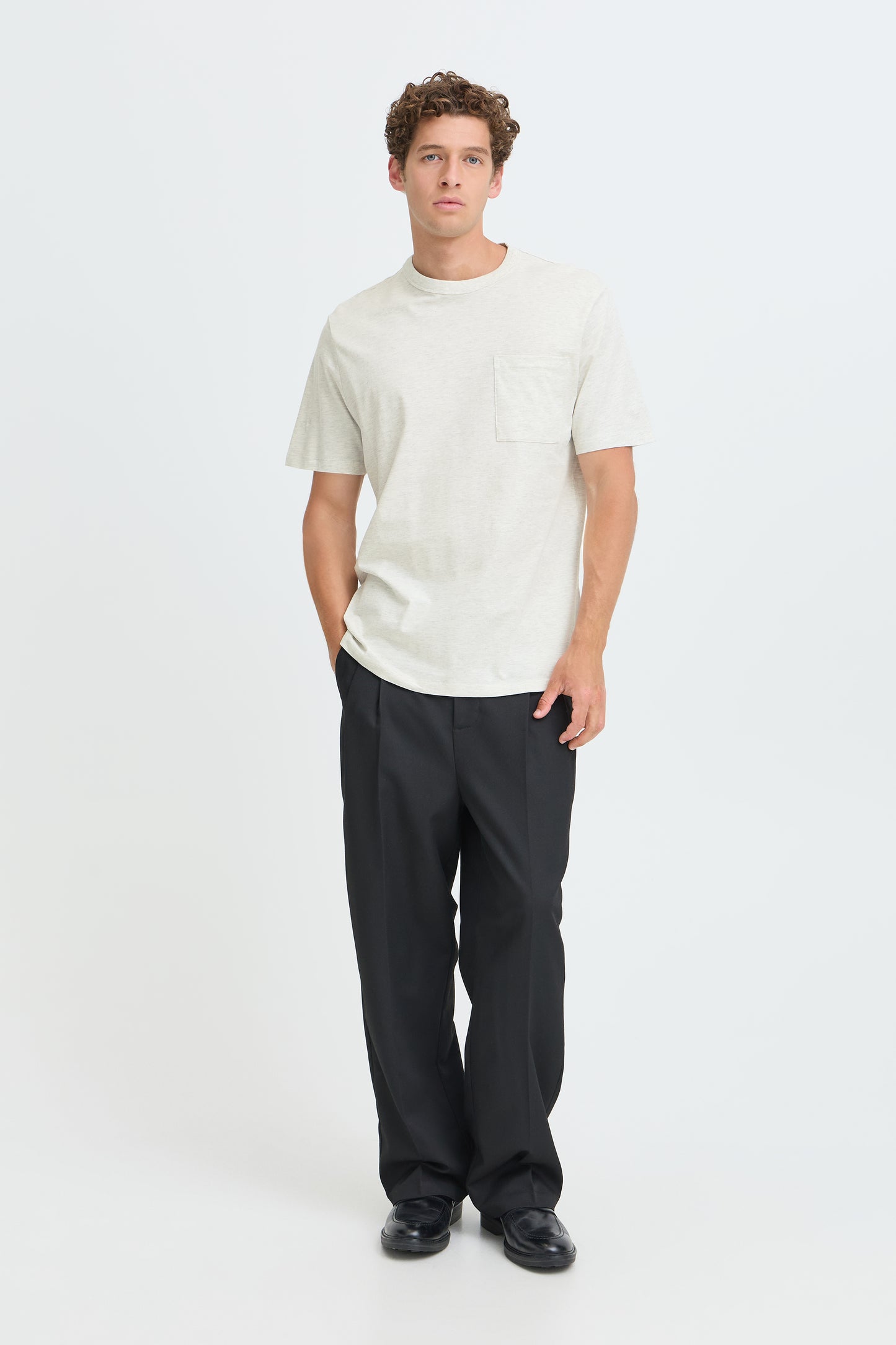 Casual Friday Jasper Melange Tee - Off White